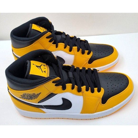 Nike Air Jordan 1 Mid Taxi Black Yellow 554724-701 Men\'s main image 7